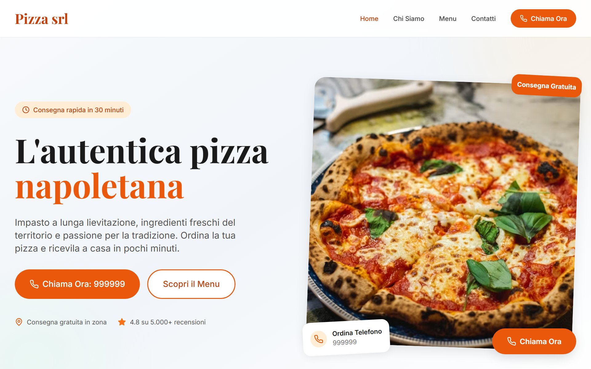 Anteprima sito Pizza srl