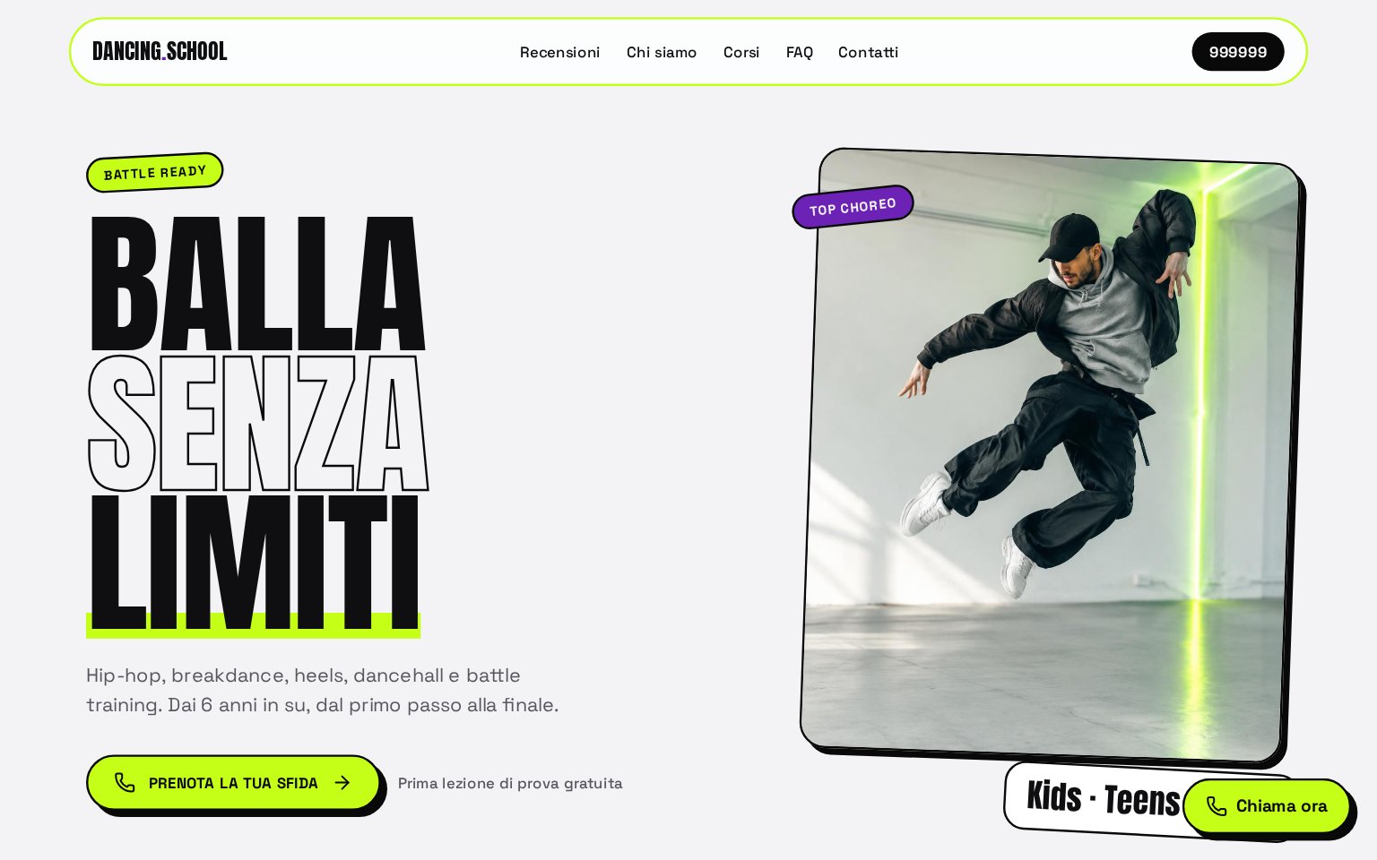 Anteprima sito Dancing School srl 